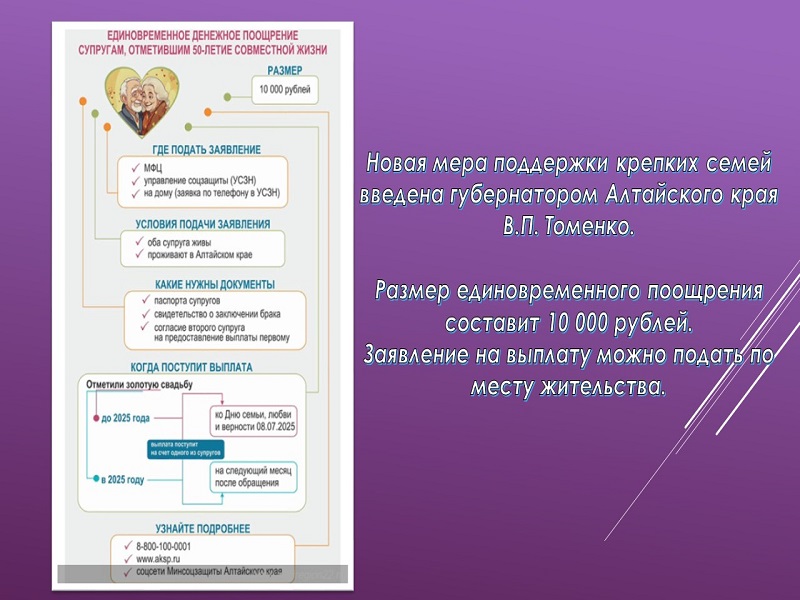 Новая мера поддержки крепких семей Алтайского края..